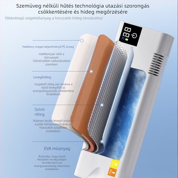 Félvezetős autós hűtő, kapacitás legfeljebb 5 L, tömeg 1 kg, 12 W, 5 V, 0–18 °C