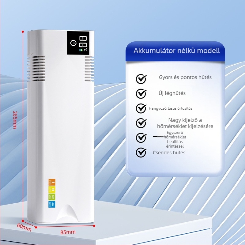 Félvezetős autós hűtő, kapacitás legfeljebb 5 L, tömeg 1 kg, 12 W, 5 V, 0–18 °C