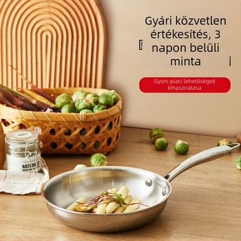 Bevonat nélküli serpenyő 304 rozsdamentes acélból – nyugati stílus, többrétegű aljzattal, modell AM18-20