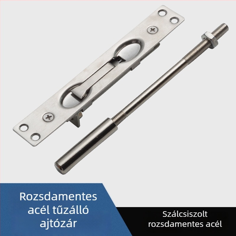 Rozsdamentes acél ajtózár és csap készlet, rejtett tűzálló zár, dupla ajtózár, antifogás elleni felső- és alsó zár