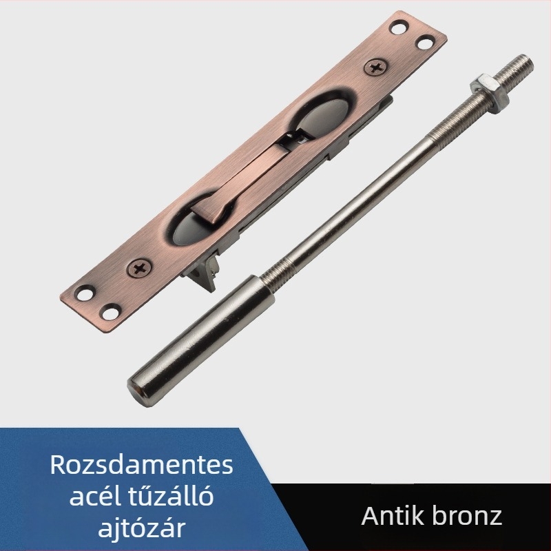 Rozsdamentes acél ajtózár és csap készlet, rejtett tűzálló zár, dupla ajtózár, antifogás elleni felső- és alsó zár