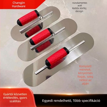 Rozsdamentes acél kör fejű glettvas, Pt-2003, Tep, építéshez és dekorációhoz