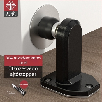 Ajtó mágneses záróelem, modell 960-L, rozsdamentes acél, felszín feletti telepítés, padlóhoz rögzítés, kézi működtetés