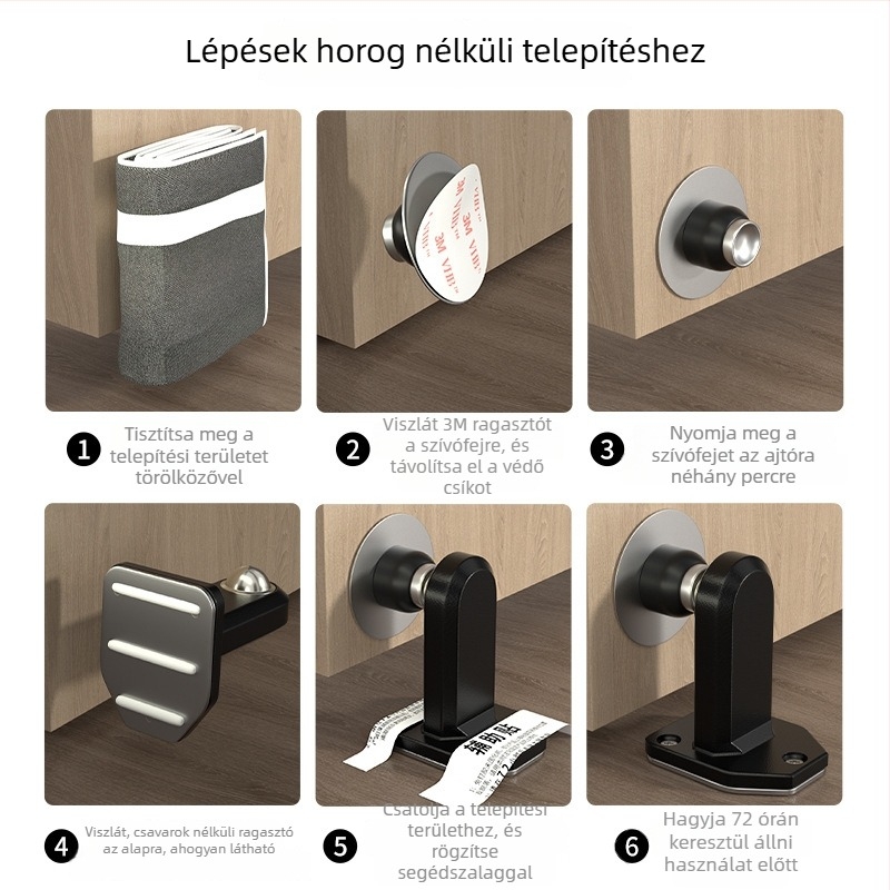 Ajtó mágneses záróelem, modell 960-L, rozsdamentes acél, felszín feletti telepítés, padlóhoz rögzítés, kézi működtetés