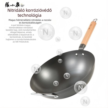 Finomvas Wok, kínai stílusú, tapadásmentes bevonattal, üvegfedővel, modell C30640100