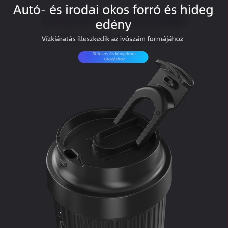 Mini autós hűtő, hordozható, 12V/24V, 36W, hűtés 5-10°C, melegítés 60°C-ig, élelmiszer-minőségű ABS+PP anyag