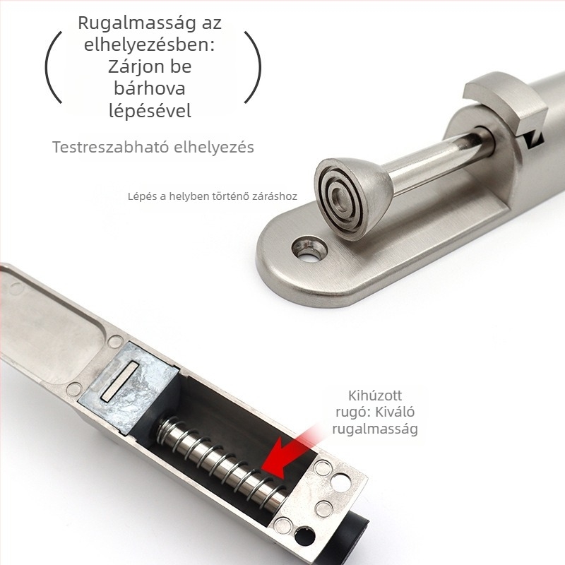 Masszív padlózár pedálos kivitelben - LYG-089, anyag: rozsdamentes acél és cink ötvözet, felület: satírozott, furatmentes telepítés