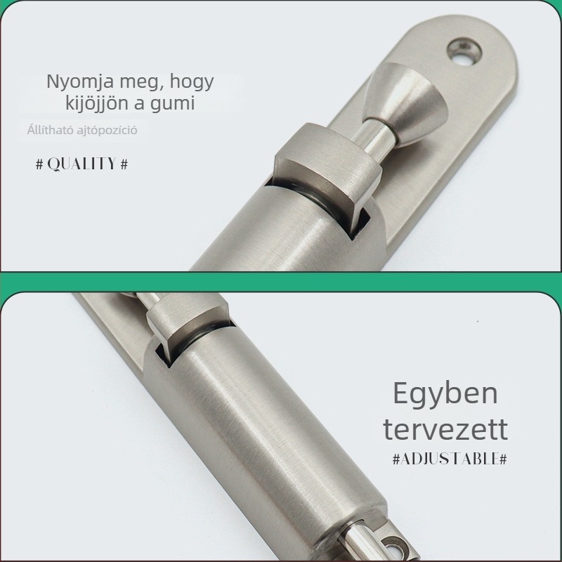 Masszív padlózár pedálos kivitelben - LYG-089, anyag: rozsdamentes acél és cink ötvözet, felület: satírozott, furatmentes telepítés