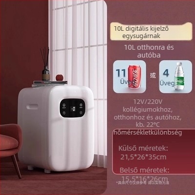 Kubao félvezető autós mini hűtő 6-10L, digitális hőmérséklet-vezérlés (-9°C-tól 65°C-ig), 12V járművekhez és 220V-os otthoni használathoz