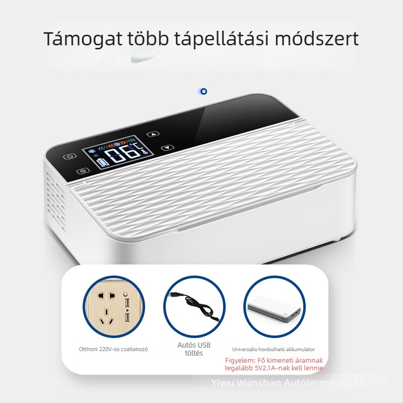 Coolbox félvezetős autóhűtő gyógyszerekhez, kapacitás legfeljebb 5 L, 11W, 5V 3,4A, 0-18°C
