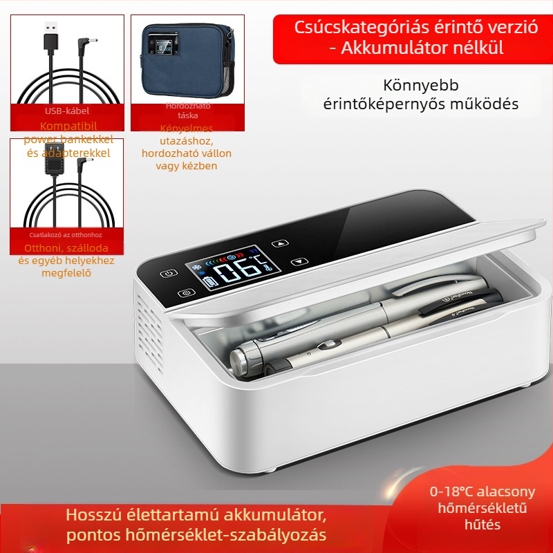 Coolbox félvezetős autóhűtő gyógyszerekhez, kapacitás legfeljebb 5 L, 11W, 5V 3,4A, 0-18°C