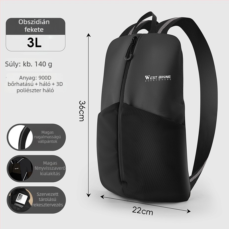 West Rider kerékpáros hátizsák – 3L kapacitás, 900D anyag hálós panelokkal és 3D poliészter hálóval, modell Yp0707416
