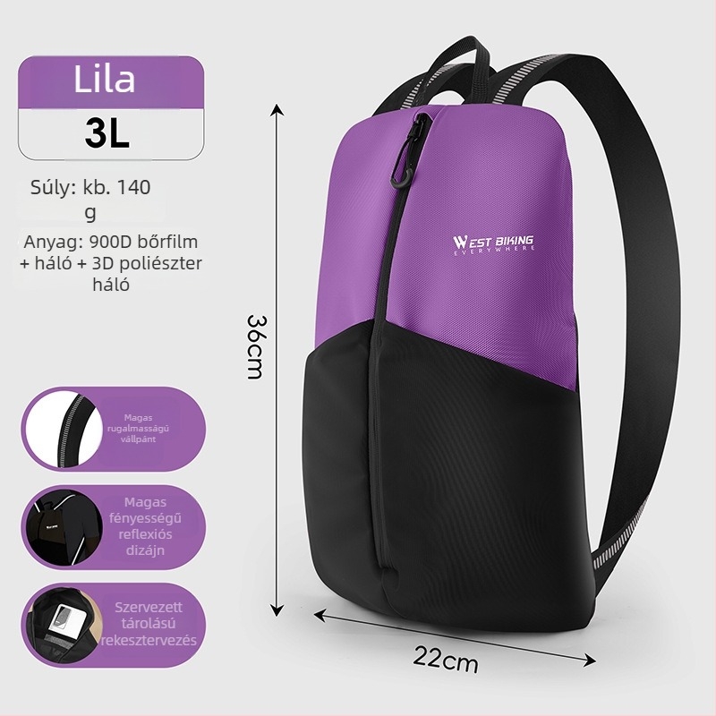 West Rider kerékpáros hátizsák – 3L kapacitás, 900D anyag hálós panelokkal és 3D poliészter hálóval, modell Yp0707416
