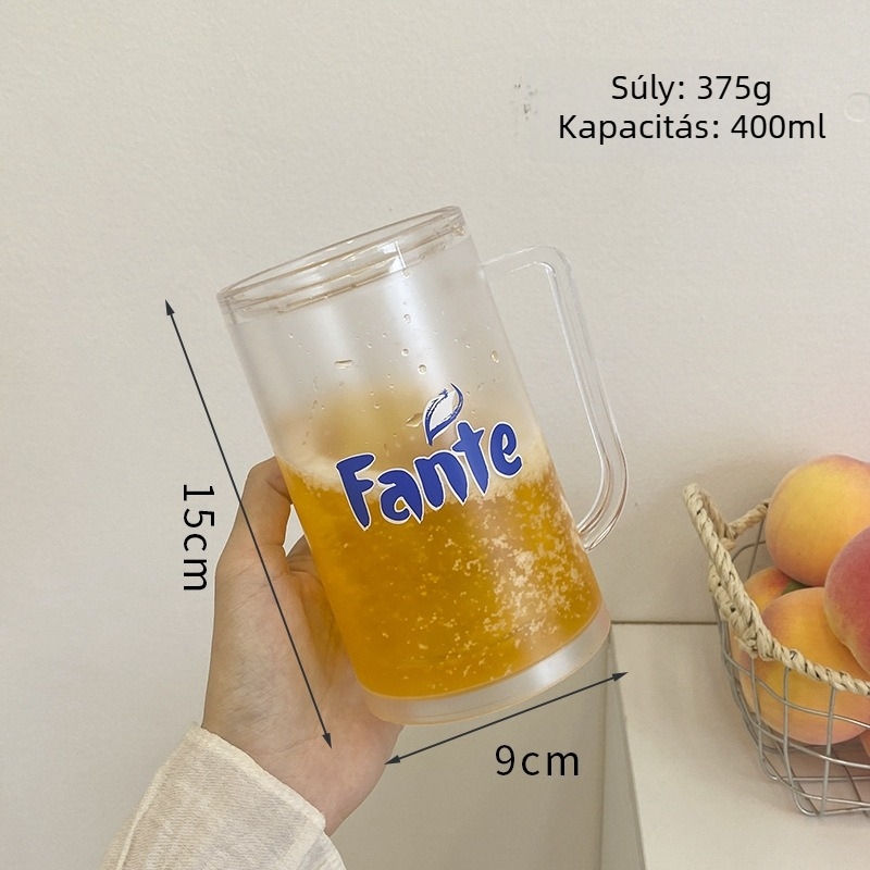 Fagyasztó folyadékkal hűtő műanyag pohár, kétszintes PS anyag, hideg tartás, testreszabás elérhető, nyomtatott logó elérhető