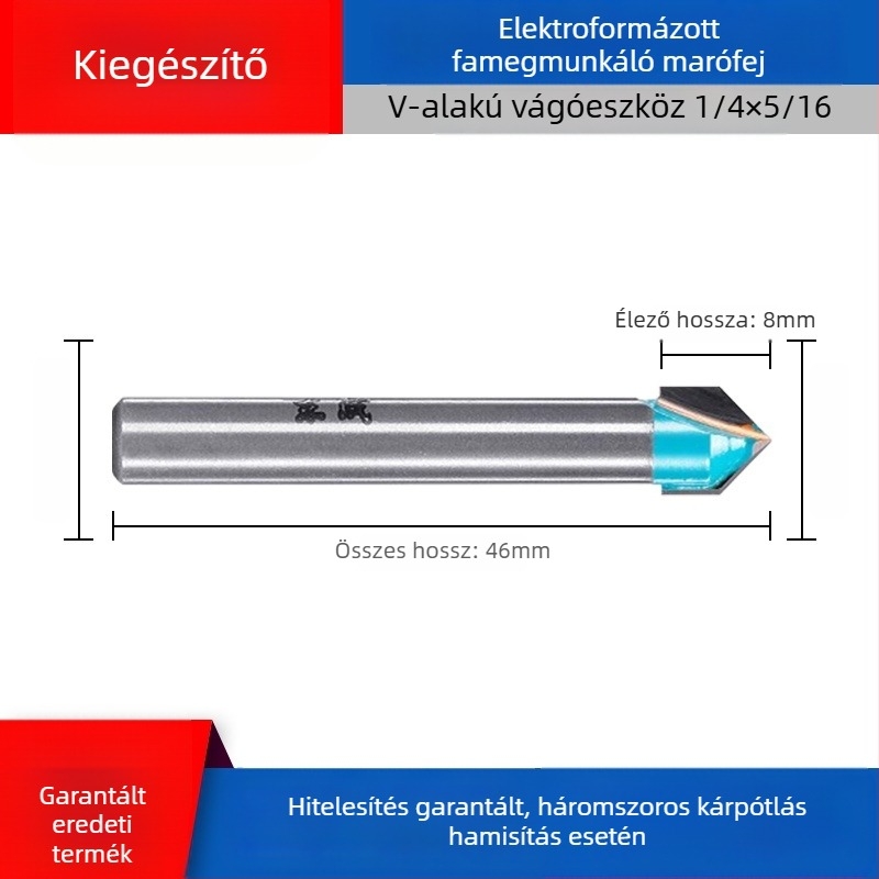 Dongcheng faipari marófej — ötvözött kettős élezésű egyenes pengéjű kés, hornyázó kés, gravírozó fej