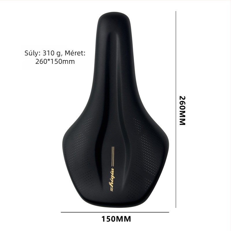 ZHIQIU kerékpár nyereg, PU bőr, memory foam, PA12 műanyag, sportos kialakítás, súly 310 g
