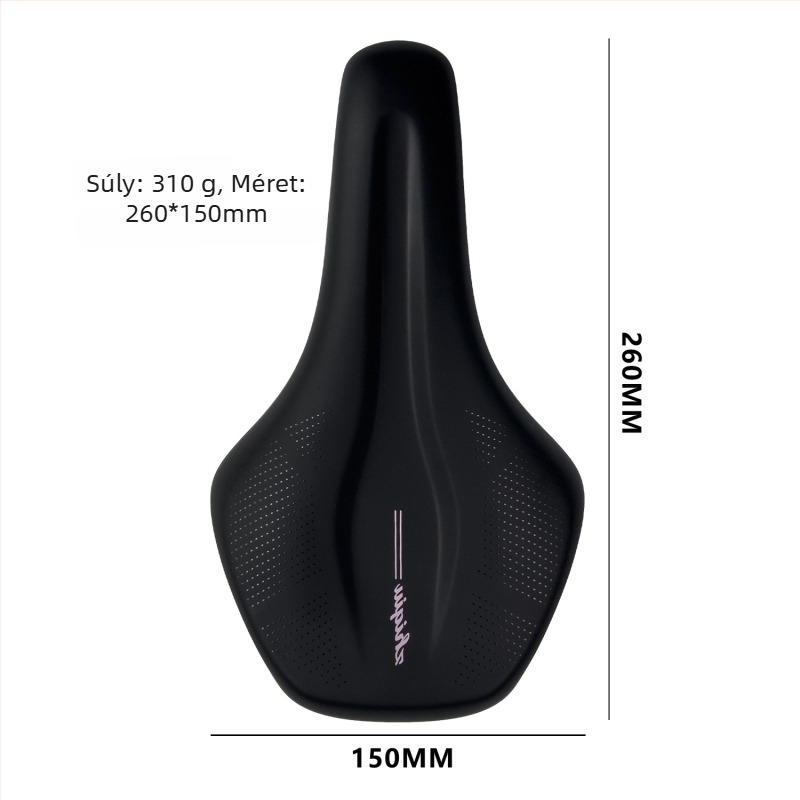 ZHIQIU kerékpár nyereg, PU bőr, memory foam, PA12 műanyag, sportos kialakítás, súly 310 g