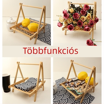 Bambusz tálaló állvány Hot Pot oldalételekhez — szabálytalan forma, minimalista stílus, új kínai stílus
