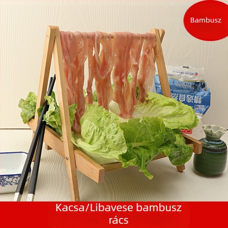 Bambusz tálaló állvány Hot Pot oldalételekhez — szabálytalan forma, minimalista stílus, új kínai stílus