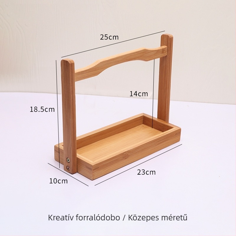 Bambusz tálaló állvány Hot Pot oldalételekhez — szabálytalan forma, minimalista stílus, új kínai stílus