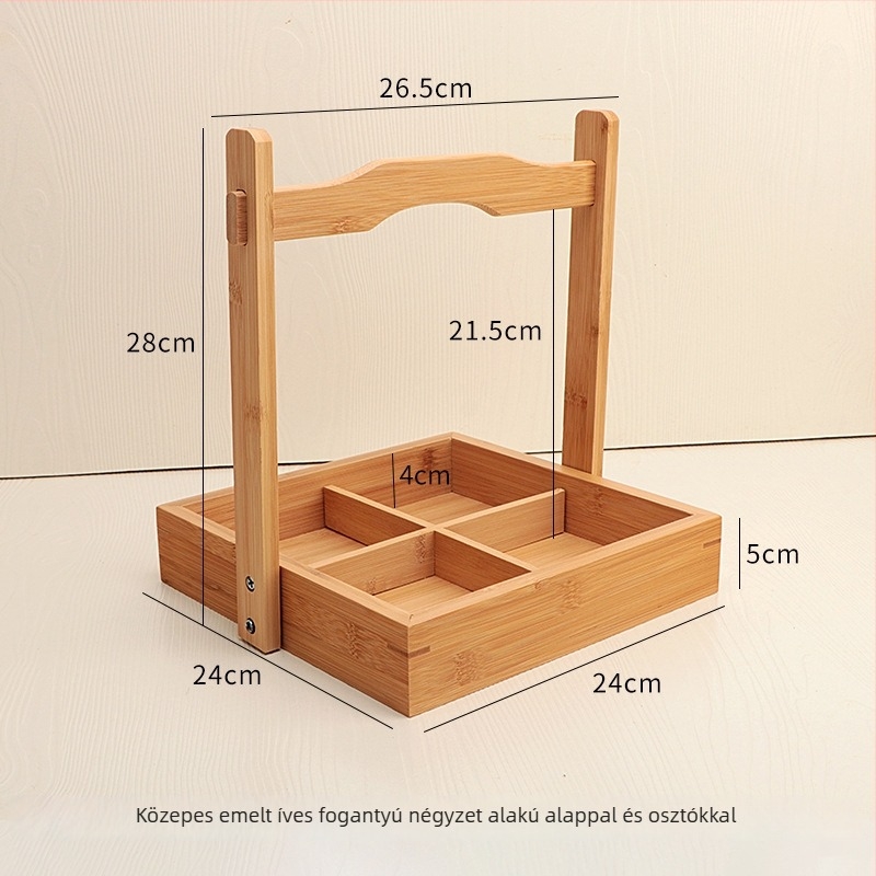 Bambusz tálaló állvány Hot Pot oldalételekhez — szabálytalan forma, minimalista stílus, új kínai stílus