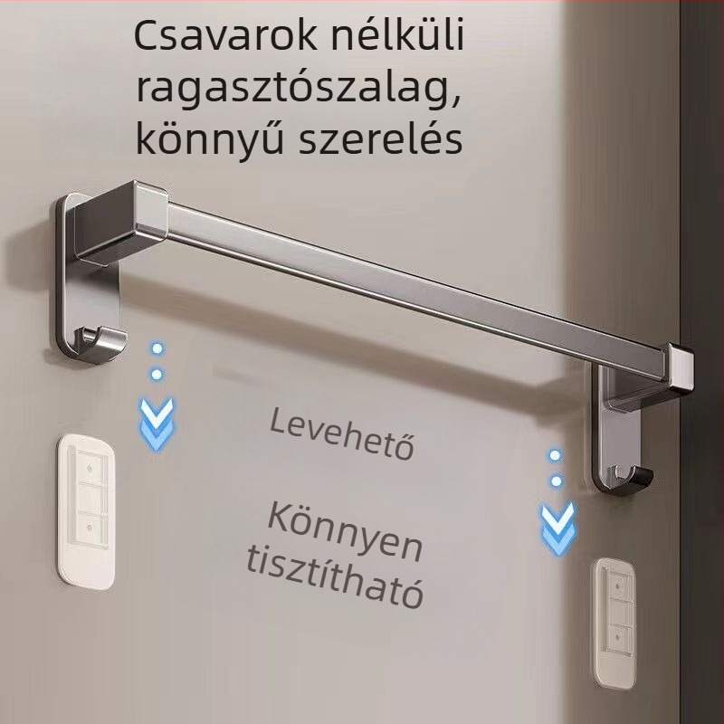 Falihoz szerelhető, leválasztható törölközőtartó, egytámaszos, spray műanyag felülettel, teherbírás 20 kg