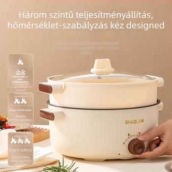 Többcélú tapadásmentes edény knob control – párolás, főzés és hot pot, 801-1000W, 3-4 személyre
