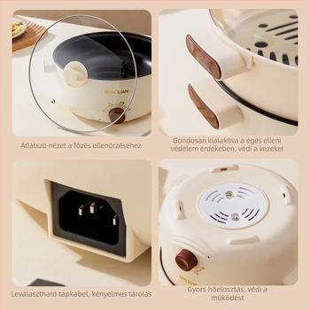 Többcélú tapadásmentes edény knob control – párolás, főzés és hot pot, 801-1000W, 3-4 személyre