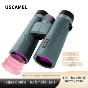 10x42 binokli, nitrogénnel töltött és vízálló, HD optika kültéri vadászathoz és madármegfigyeléshez