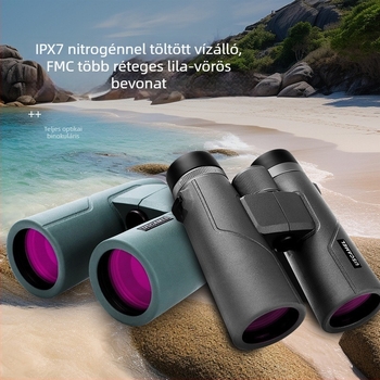 10x42 binokli, nitrogénnel töltött és vízálló, HD optika kültéri vadászathoz és madármegfigyeléshez