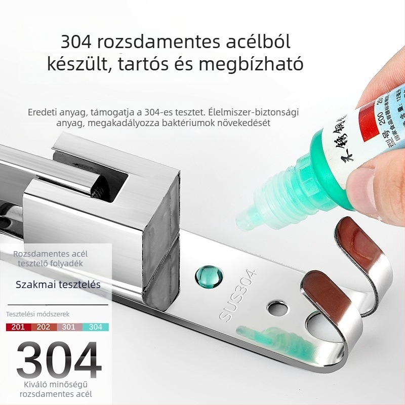 Rozsdamentes acél törölközőtartó, polírozott felület, egyetlen réteg, teherbírás 20–30 kg, Ni qiao, modern minimalista stílus