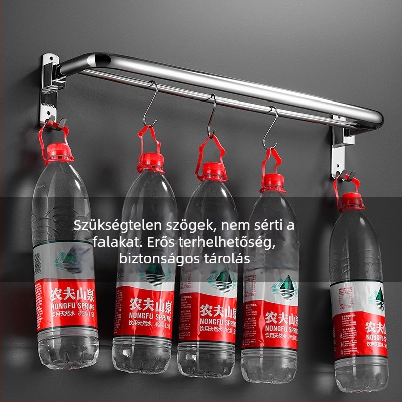 Rozsdamentes acél törölközőtartó, polírozott felület, egyetlen réteg, teherbírás 20–30 kg, Ni qiao, modern minimalista stílus