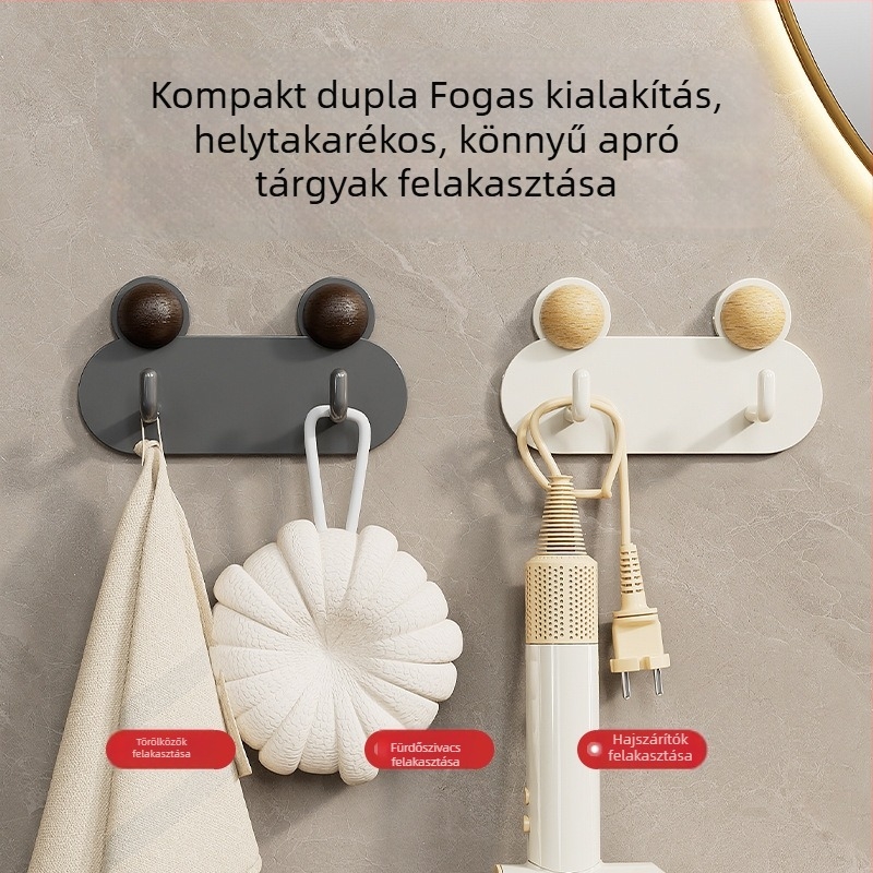 Béka alakú fürdőszobai falra szerelhető fogas, ragasztós, fúrás nélkül, vasból, vízálló és rozsdamentes, 0.5 kg