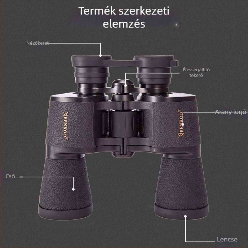 Binokulár 26x50 (Ultra HD felbontás, látómező 168 ft/1000 yd, kilépő pupilla 7.8 mm, szemkímélő távolság 23 mm)