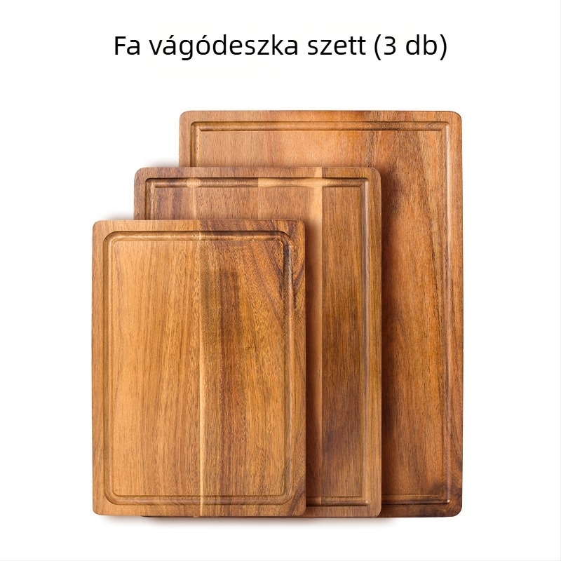 Akácfából készült tálca mosogatóval — négyzet alakú konyhai tálca és vágódeszka
