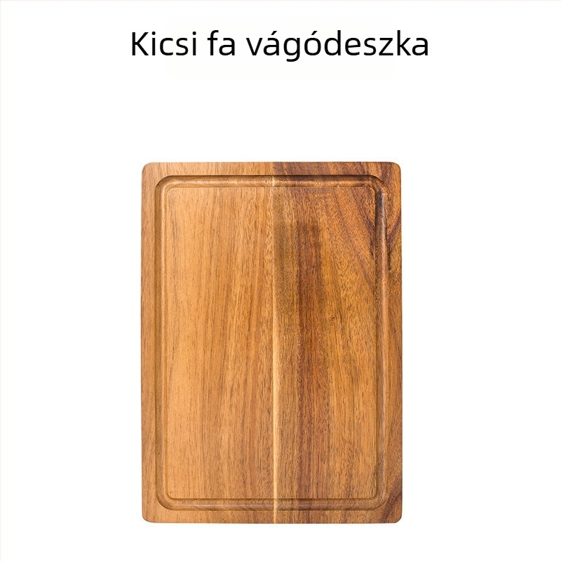 Akácfából készült tálca mosogatóval — négyzet alakú konyhai tálca és vágódeszka