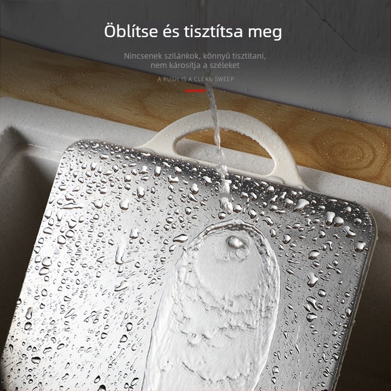 Hua Su rozsdamentes acél vágódeszka – kétoldalas, otthoni használatra, modern minimalist stílus (Anyag: Rozsdamentes acél; Funkció: Kétoldalas; Használat: Otthoni; Stílus: Modern Minimalizmus)
