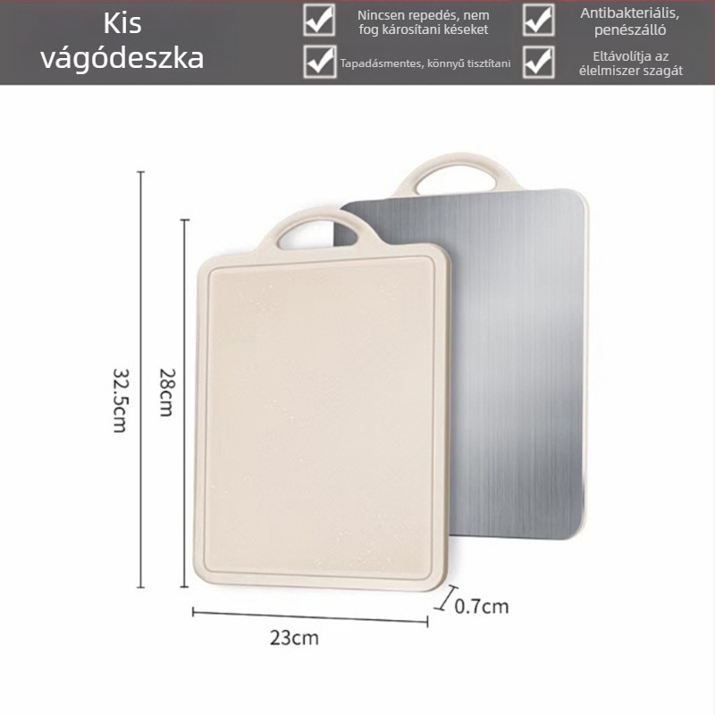 Hua Su rozsdamentes acél vágódeszka – kétoldalas, otthoni használatra, modern minimalist stílus (Anyag: Rozsdamentes acél; Funkció: Kétoldalas; Használat: Otthoni; Stílus: Modern Minimalizmus)