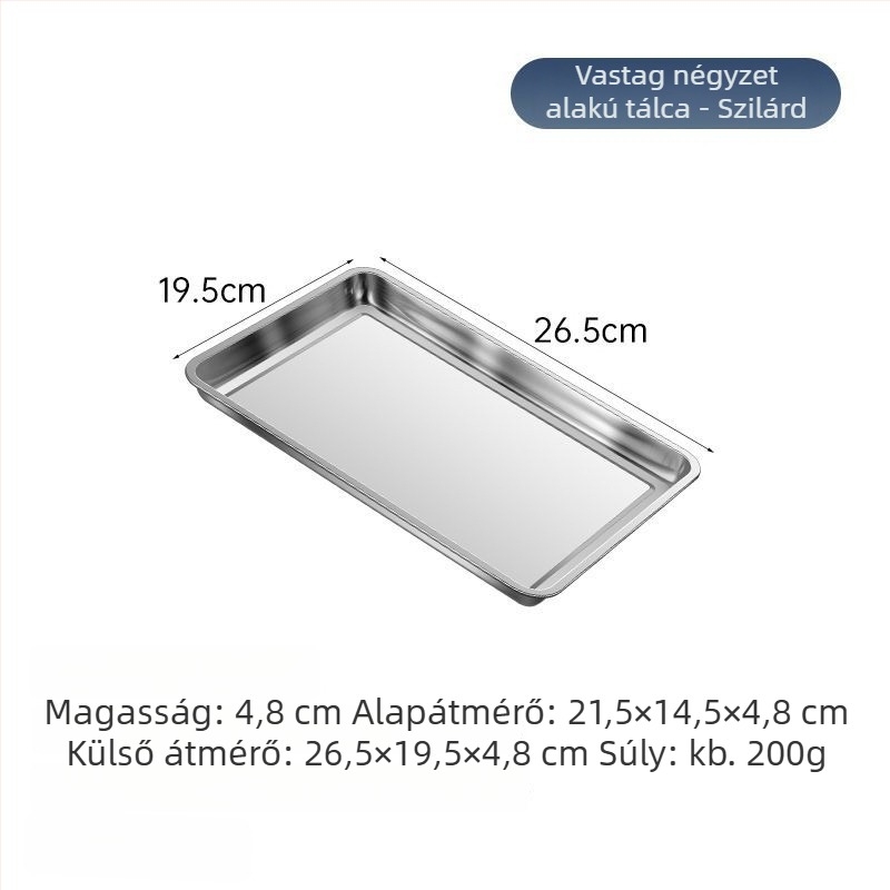 304 rozsdamentes acél téglalap alakú pároló tál, matt felület, kínai stílus, mikrohullámú sütő nem használható