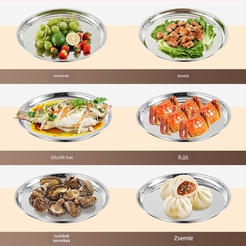 Rozsdamentes acél kerek tál – extrán vastag, fényes felület, szállodai és éttermi használatra