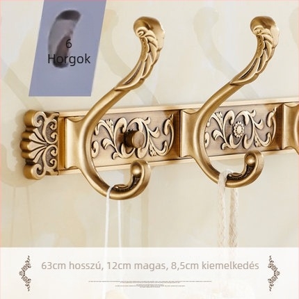 Európai stílusú antik falikampó ruhákhoz és törölközőkhöz (Space Aluminum, oxidációs felület, East Flame, Light Luxury)