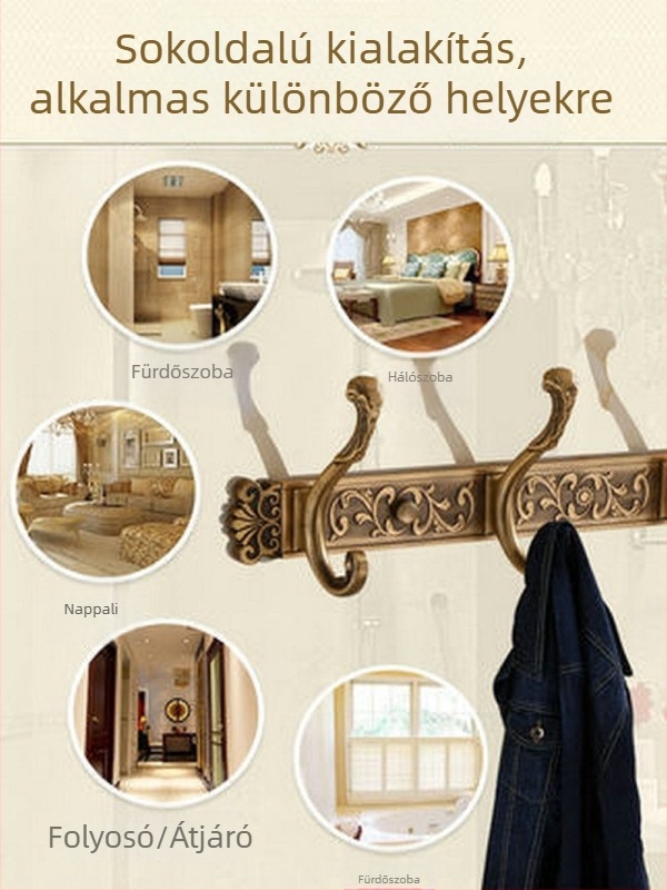 Európai stílusú antik falikampó ruhákhoz és törölközőkhöz (Space Aluminum, oxidációs felület, East Flame, Light Luxury)