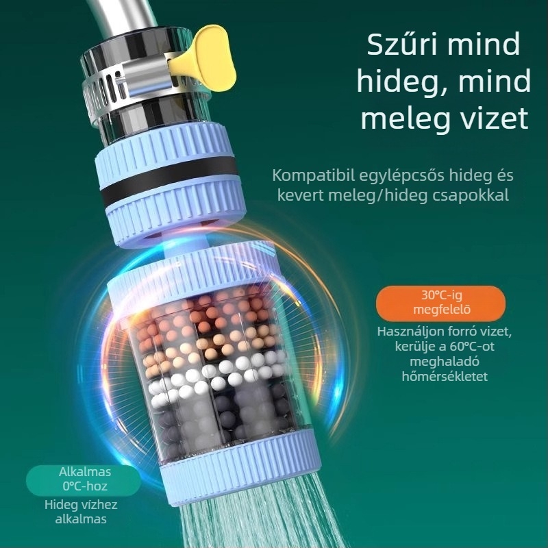 Konyhai csaptelep szűrő és hosszabbító, univerzális permetezés elleni fúvóka (PVC, modern stílus)