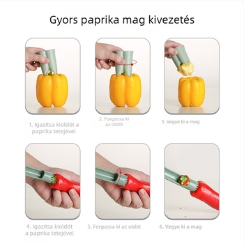 Paprika magkezelő eszköz – ABS konyhai kellék, Jumei Kitchenware, logó nyomtatható, 2022-es bevezetés