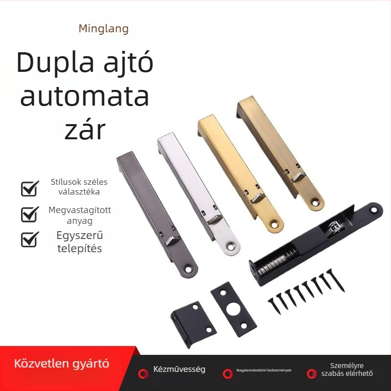 Automatikus tűzálló retesz átjáróajtókhoz, típus B, rozsdamentes acél, elektroplatált felület