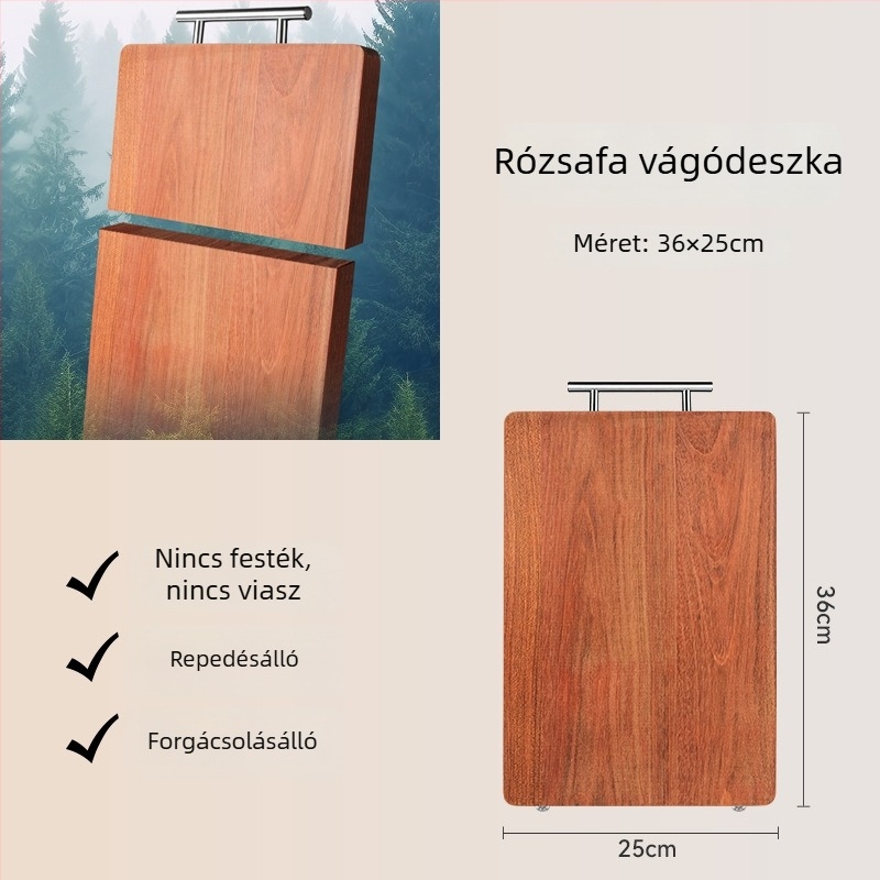 Rosewood tömörfa vágódeszka, kétoldalas, penészálló konyhai deszka