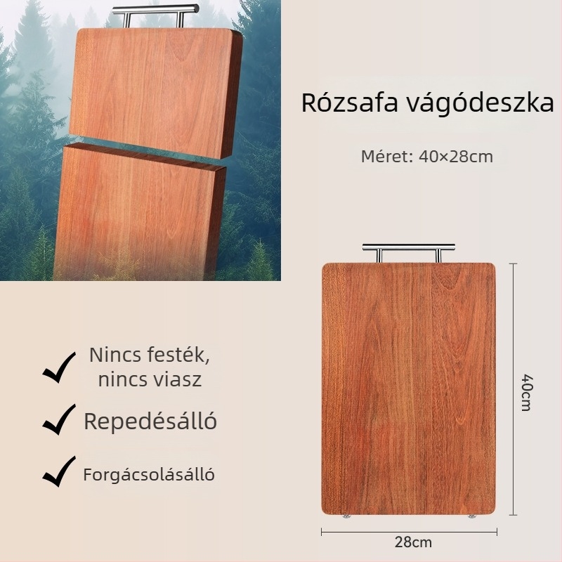 Rosewood tömörfa vágódeszka, kétoldalas, penészálló konyhai deszka