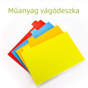 Megvastagodott 4 darabos vágódeszka készlet – PP műanyag vágódeszkák, multifunkcionális használatra a konyhában, gyümölcsök és bébiételek előkészítéséhez