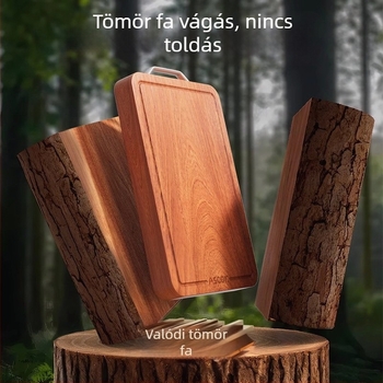 Ebony tömörfa vágódeszka, penész- és antibakteriális, élelmiszer-minőségű, kétoldalas konyhai vágódeszka