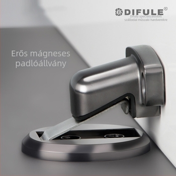 Ajtóstop DFL-P008C, cinkötvözet, elektroplating felületkezelés, padlóra szerelhető, típus: ajtó stopper